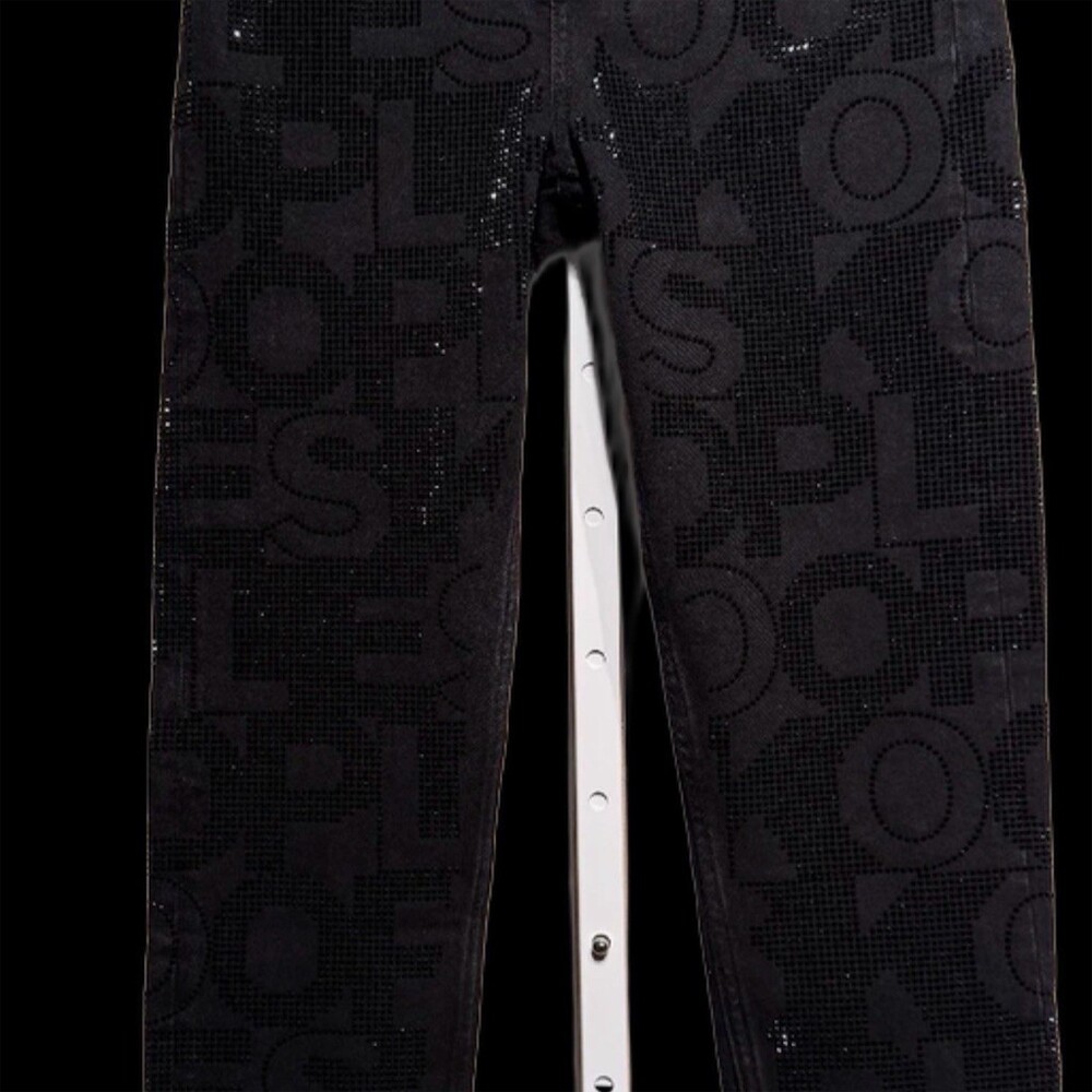 The Kooples Paris Jeans Size 27 Black Mid Rise Slim crop logo $700+ retail - Picture 9 of 15